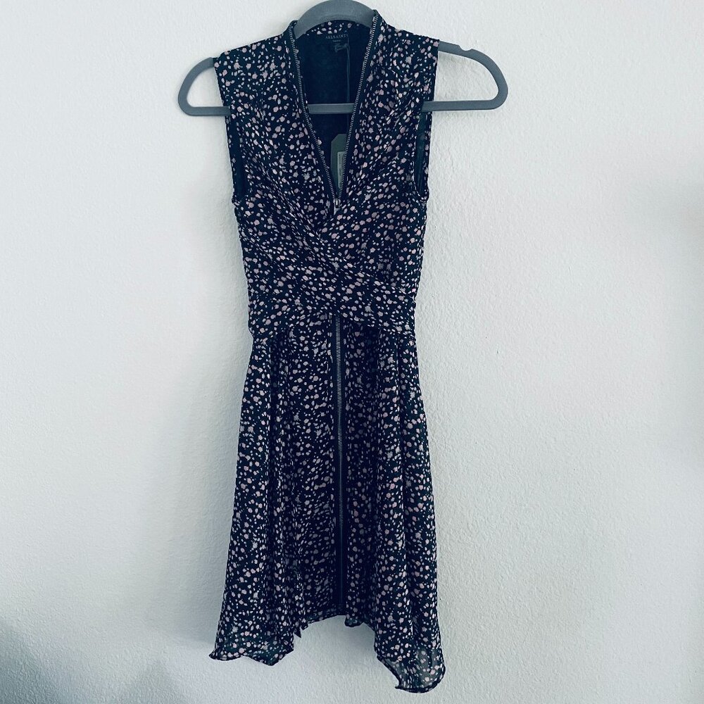 NWT new with tag All Saints dark floral zipper dress